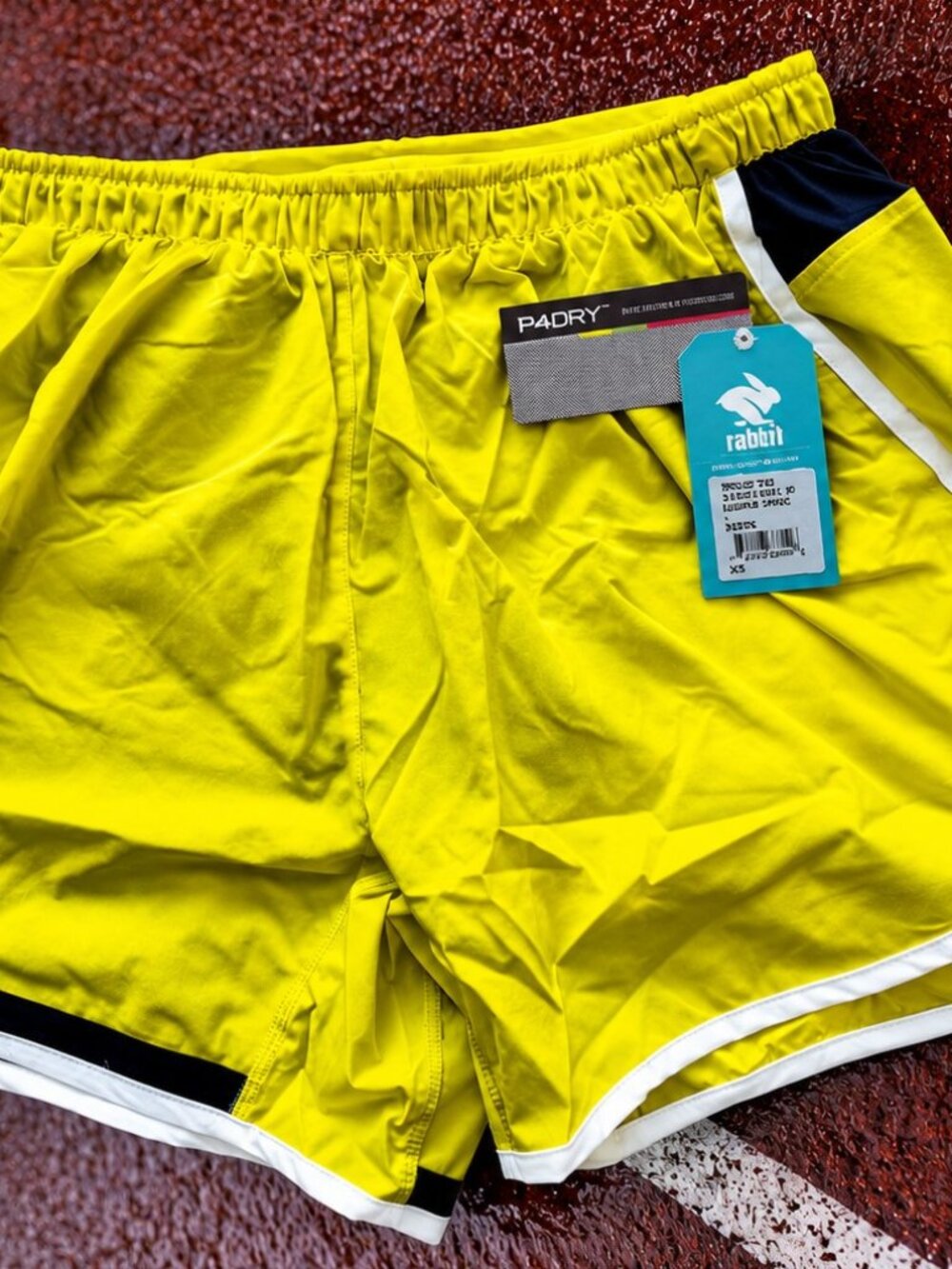 Men's rabbit Quadtastic 5" Running Shorts (Lemon Tonic, Men’s, NWT)